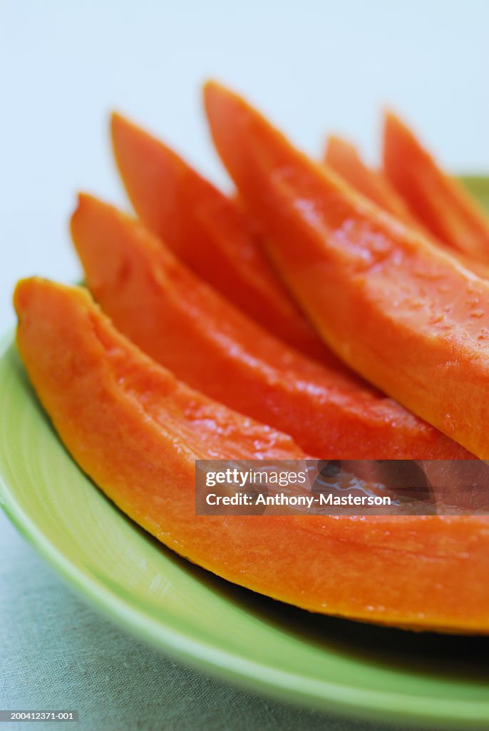 Slices of Caribbean red papaya