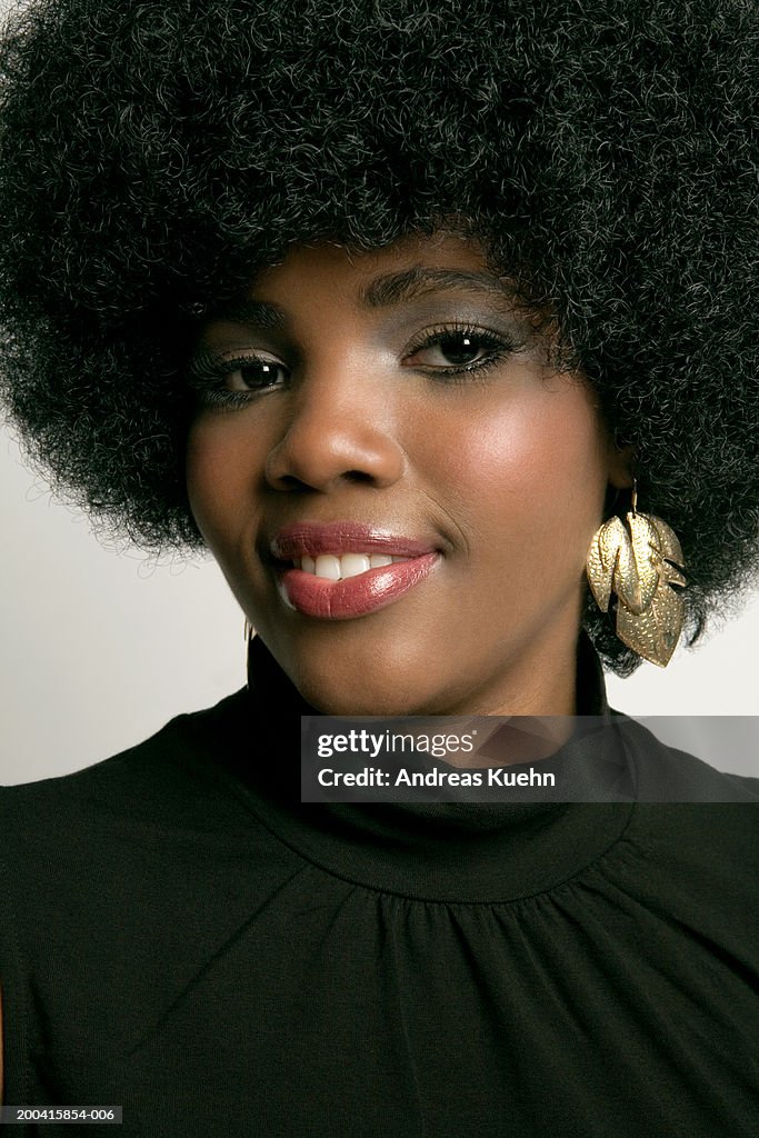 Young woman, smiling, portrait, close-up