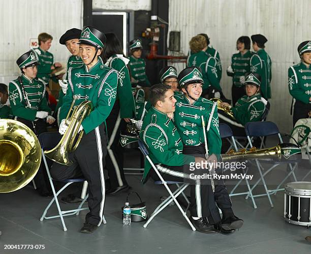teenage (14-18) marching band - brass instrument stock pictures, royalty-free photos & images