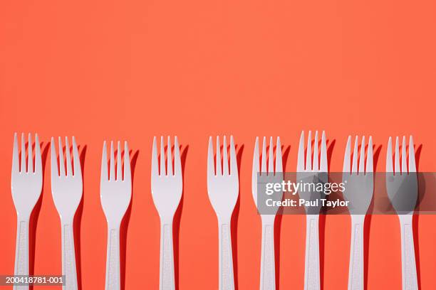 plastic forks - plastic cutlery stock pictures, royalty-free photos & images