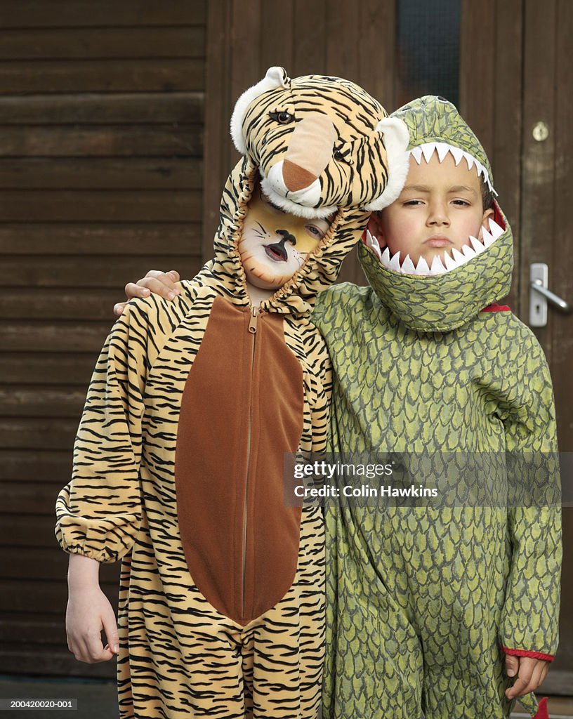 Two Boys In Animal Costumes Arms Around Each Other Portrait High-Res Stock  Photo - Getty Images