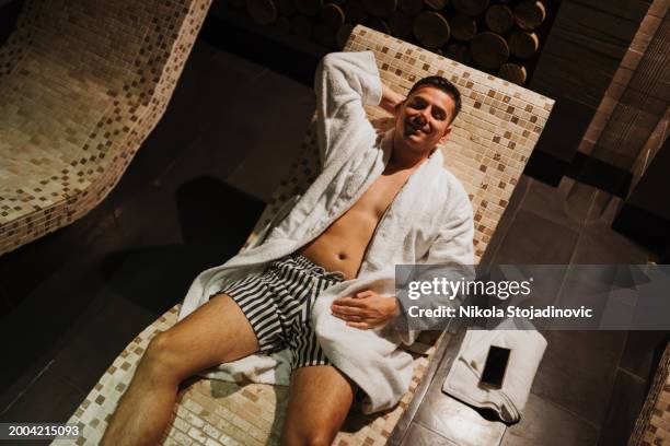 hotel spa beauty treatment - bathrobe stock pictures, royalty-free photos & images