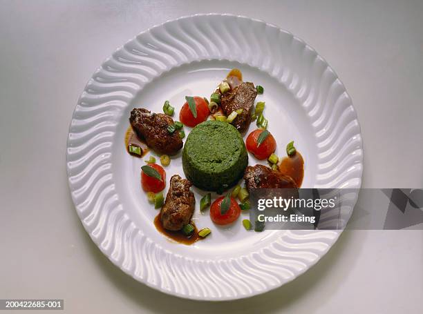 spinach timbale with poultry liver - pudim-de-leite imagens e fotografias de stock