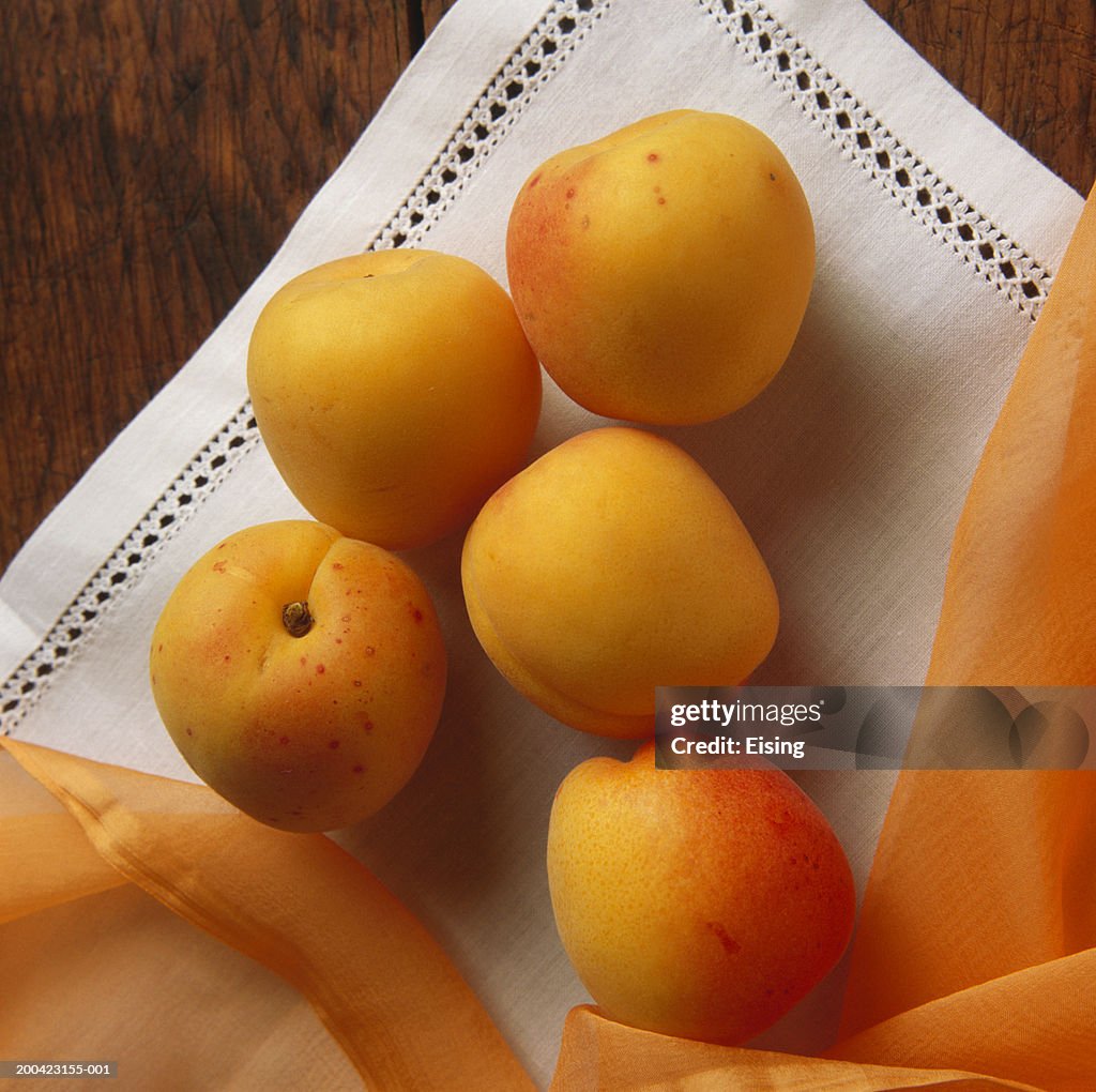 Apricots On White Cloth