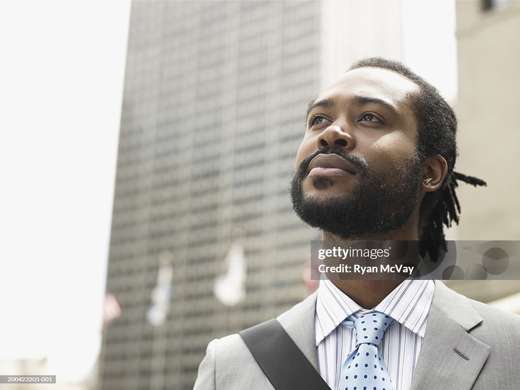 Businessman looking in distance