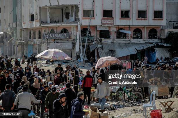 Hawkers are seen selling what little food and basic life necessities they have left on the streets as Palestinians struggle with the rising cost of...