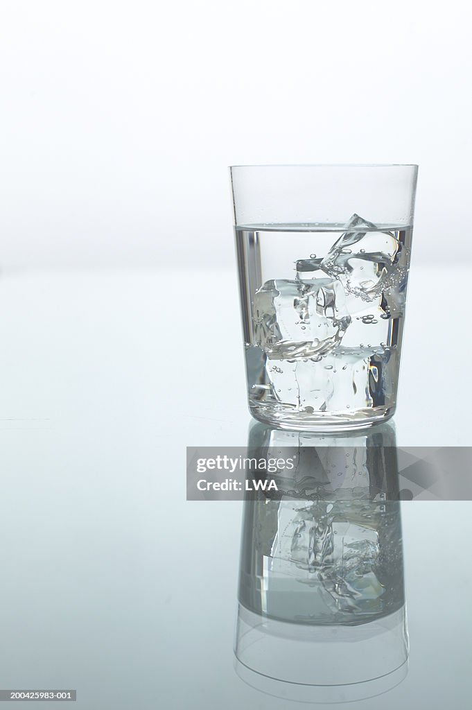 Glass of water with ice