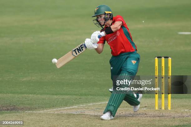 Heather Graham of Tasmania bats during the WNCL match between Victoria and Tasmania at CitiPower Centre, on February 12 in Melbourne, Australia.