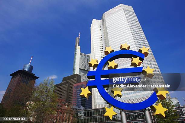 germany, frankfurt, european central bank, low angle - ezb stock-fotos und bilder