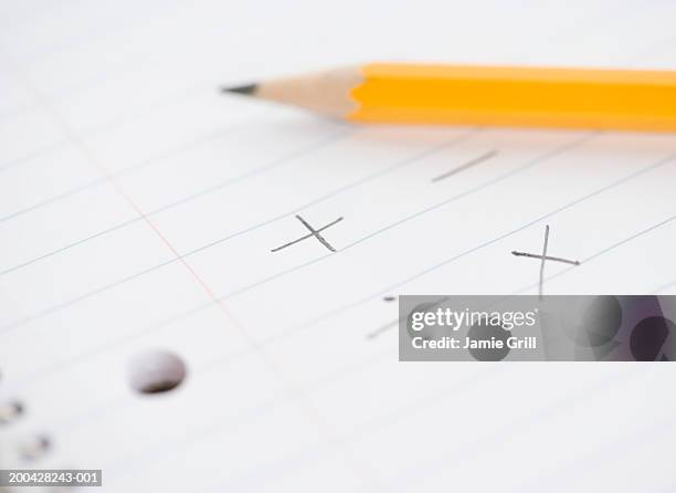 math symbols in notebook (focus on symbols) - moltiplicazione foto e immagini stock