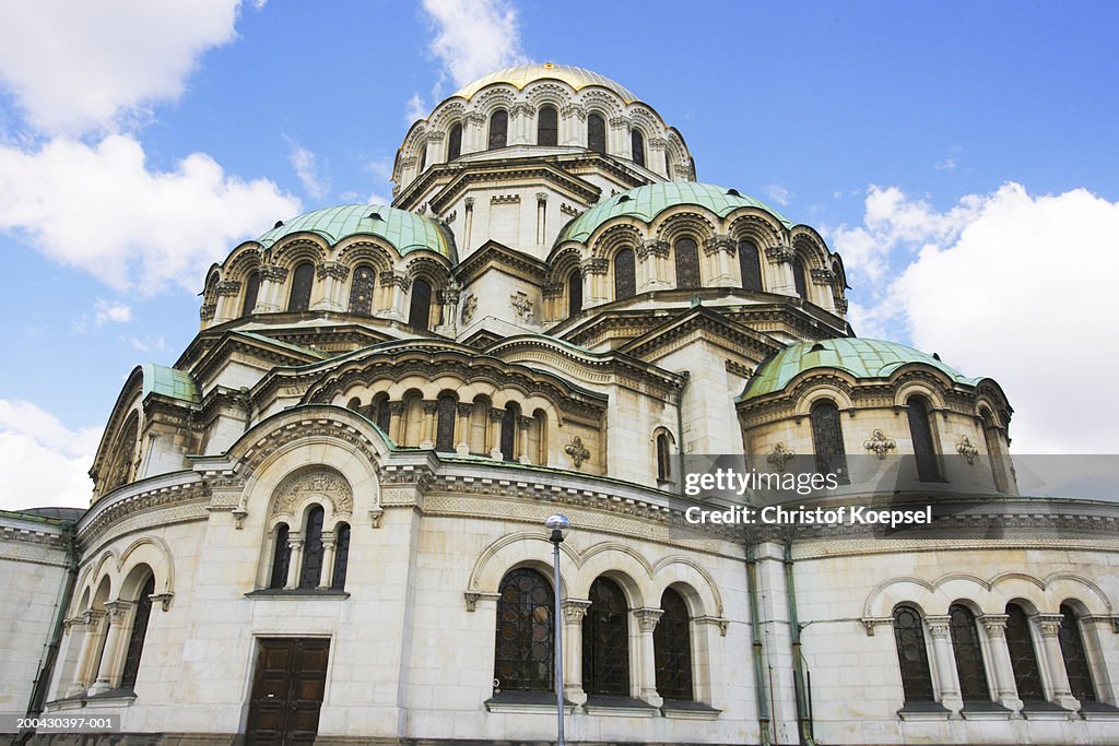 Bulgaria, Sofia, St. Alexander Nevsky Cathedral, low angle view
