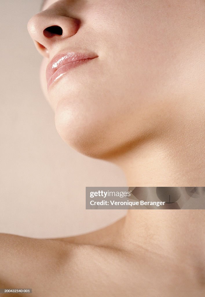 Young woman, close up of neck and chin