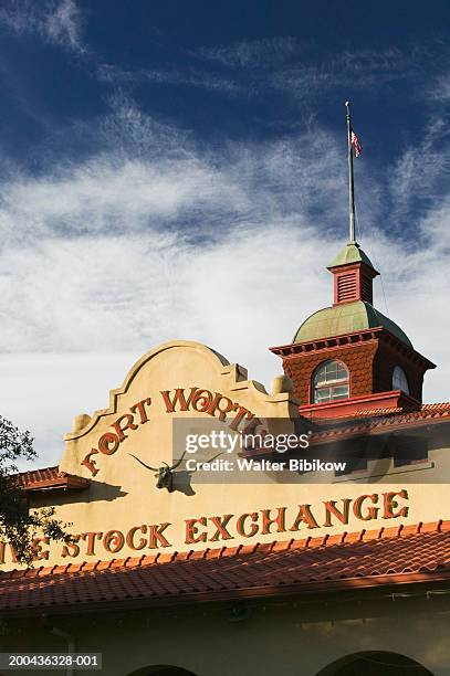 usa, texas, fort worth, fort worth livestock exchange exterior - fort worth livestock exchange stock pictures, royalty-free photos & images