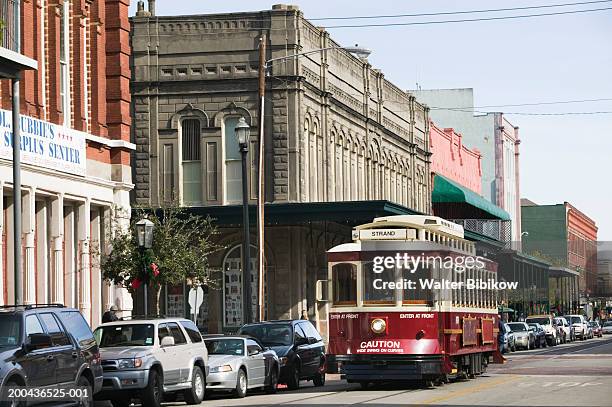 usa, texas, galveston, streetcar - galveston texas stock pictures, royalty-free photos & images