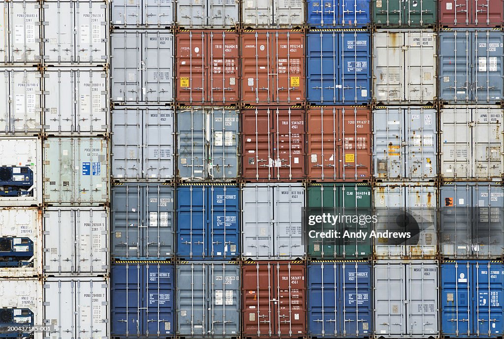 Stack of cargo containers (full frame)