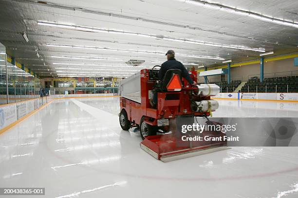 canada, victoria, ice resurfacing machine on ice rink, rear view - ice rink stock pictures, royalty-free photos & images