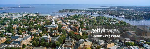 usa, maryland, annapolis, aerial view - annapolis stock pictures, royalty-free photos & images