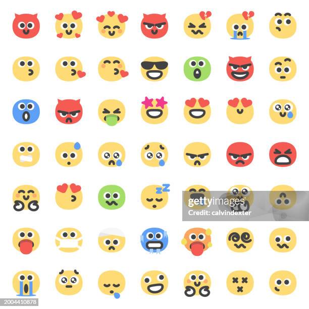 emoticons collection - blowing a kiss stock illustrations