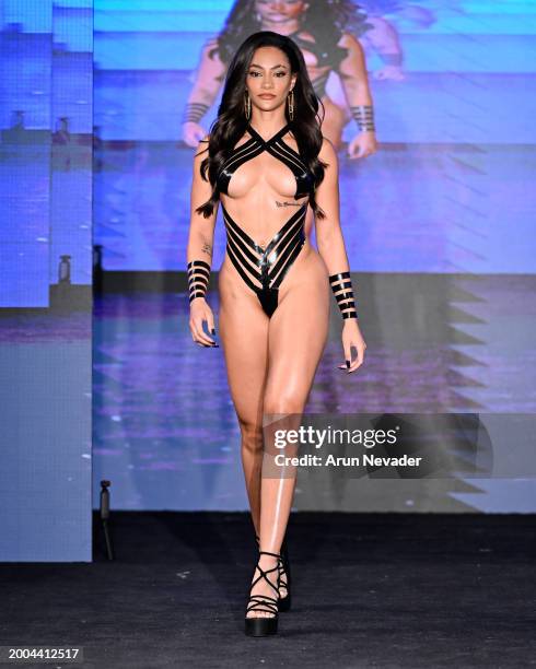 Model walks during the Black Tape Project fashion show at New York Fashion Week Fall 2024 powered by Art Hearts Fashion at The Angel Orensanz...