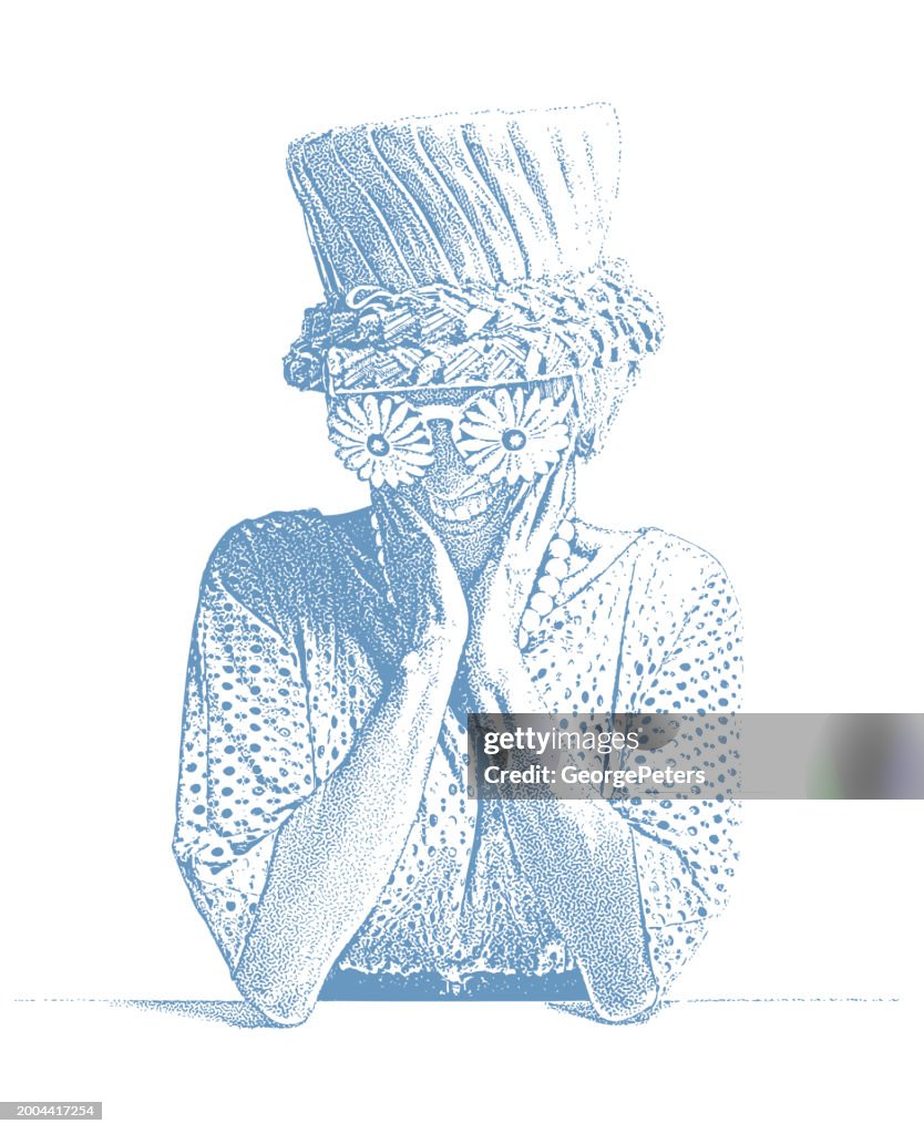 Shy woman and springtime fashion