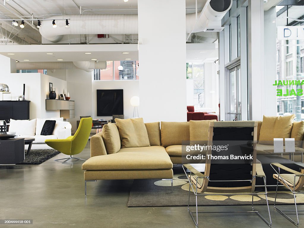 Interior of furniture store