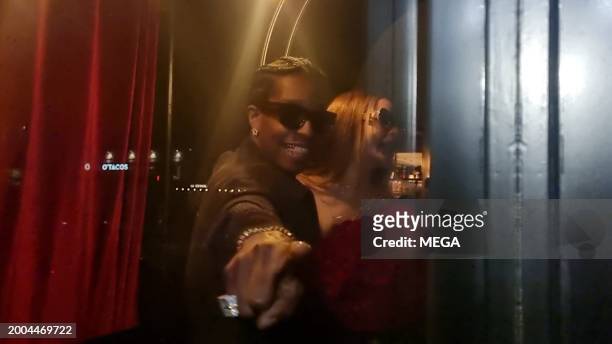 Rihanna, Asap Rocky are seen out for Valentines day on February 14, 2024 in Paris, France.