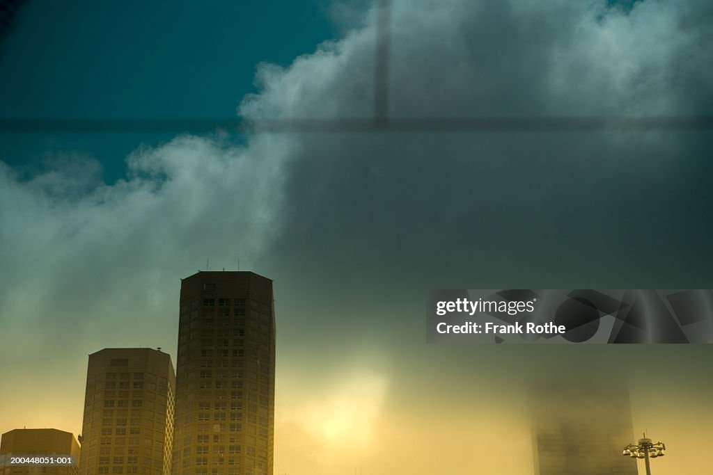 USA, Illinois, Chicago, cityscape, view through car window