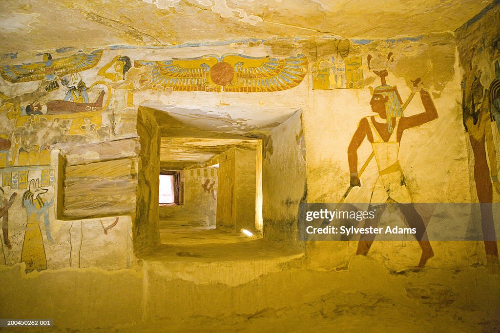 Egypt, Oasis of Bahariya, Bannentiu tomb and frescoes, 26th Dynasty