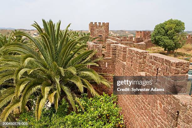 portugal, algarve, silves, ancient moorish castle - silves portugal stock pictures, royalty-free photos & images