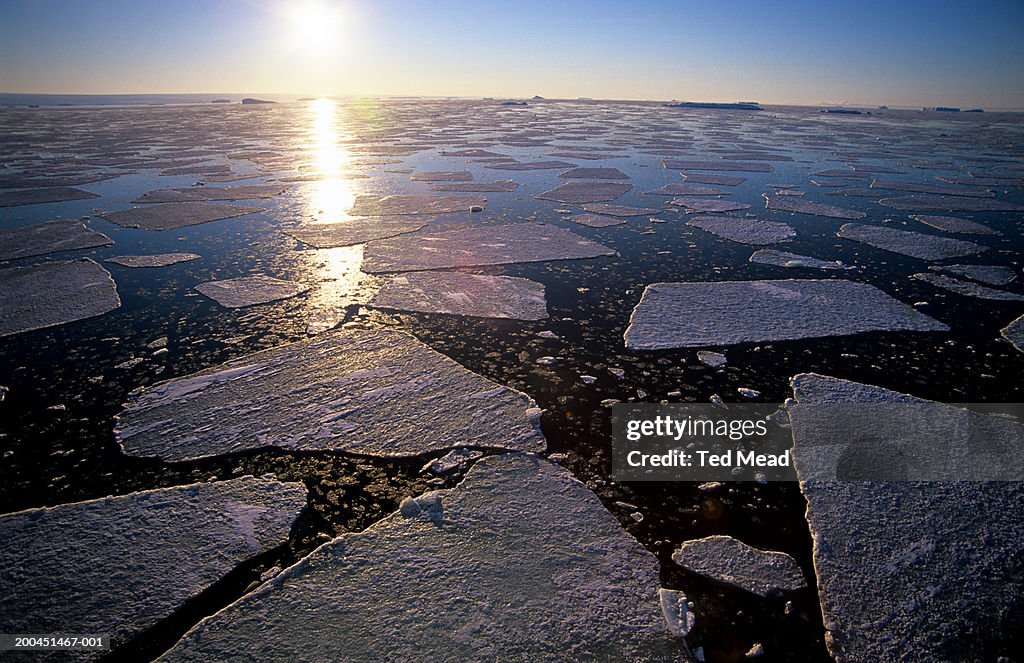 Antarctica, sea ice breaking up in late summer