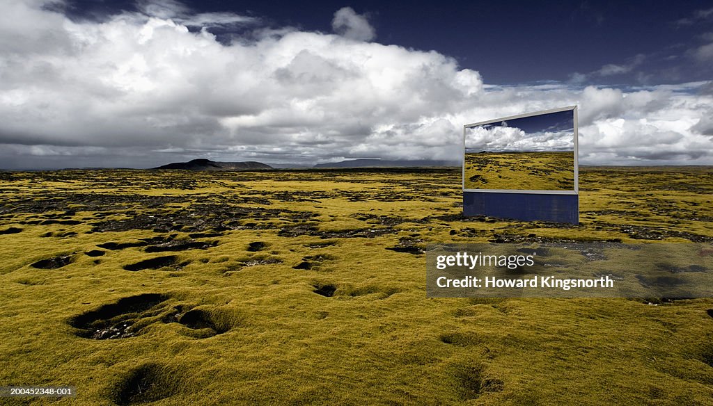 Billboard on volcanic plain