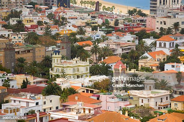 canary islands, gran canaria, las palmas cityscape - las palmas de gran canaria stock pictures, royalty-free photos & images