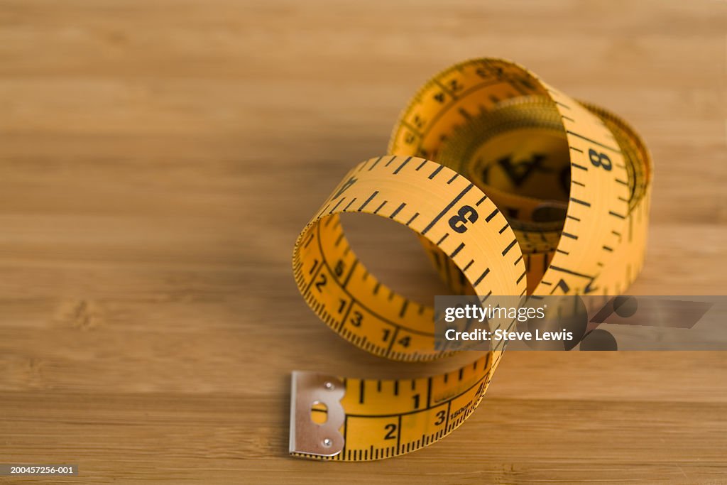 Tape measure, coiled up, close-up