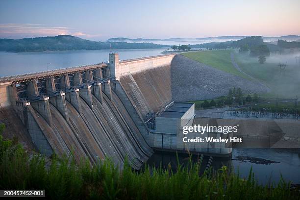 usa, arkansas, beaver lake dam, elevated view - hydroelectric power stock pictures, royalty-free photos & images