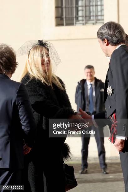 Karina Elizabeth Milei, sister of Argentina's President Javier Milei, arrives at the Apostolic Palace for an audience with Pope Francis on Feb,uary...