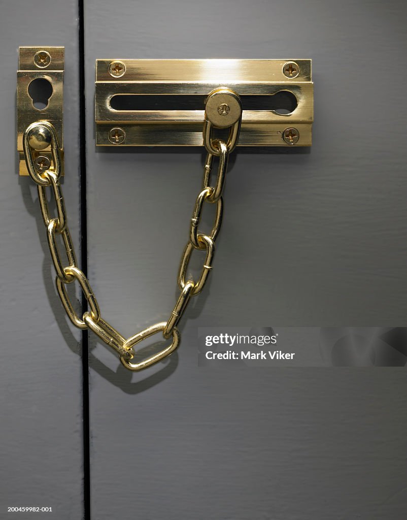 Chain lock on door