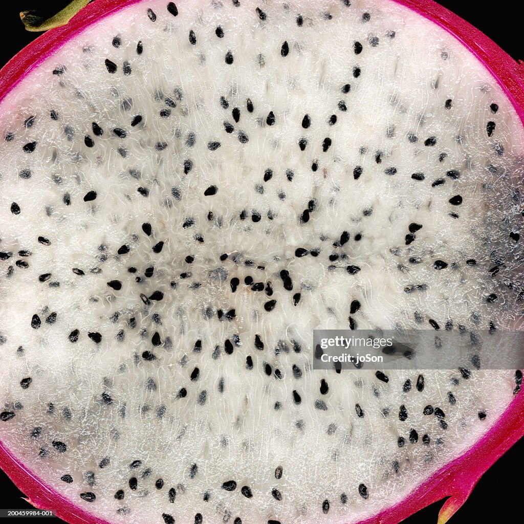 Pitahaya cross-section, close-up