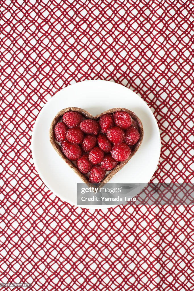 Heart shape raspberries