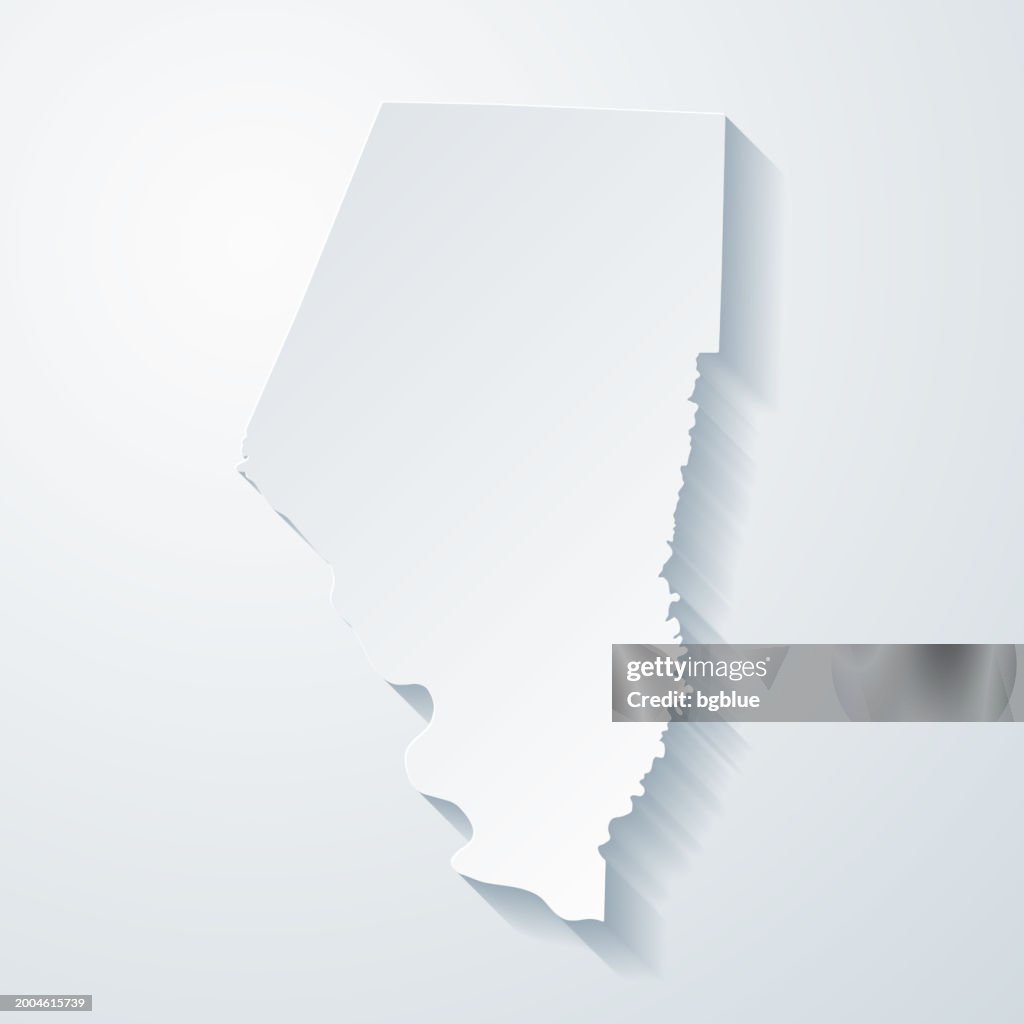 Boone County, Missouri. Map with paper cut effect on blank background