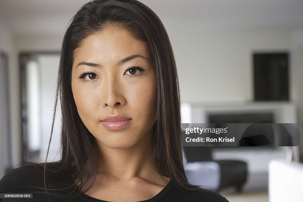 Young woman, portrait, close-up (digital composite)