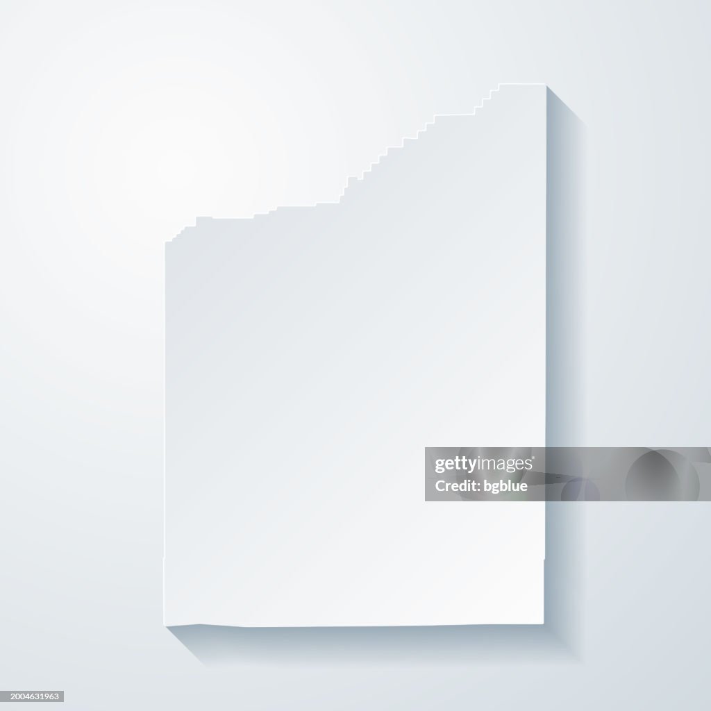 Jackson County, Oregon. Map with paper cut effect on blank background