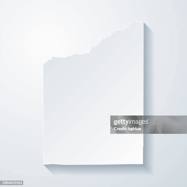 jackson county, oregon. map with paper cut effect on blank background - medford oregon stock illustrations