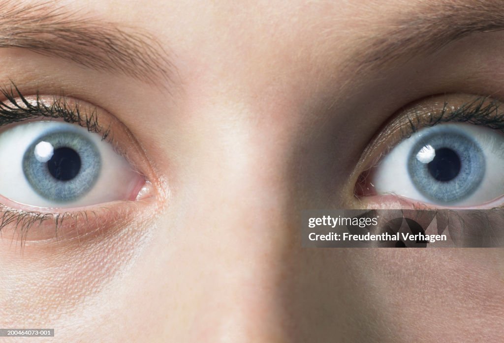 Womans Eyes Open Wide Closeup High-Res Stock Photo - Getty Images