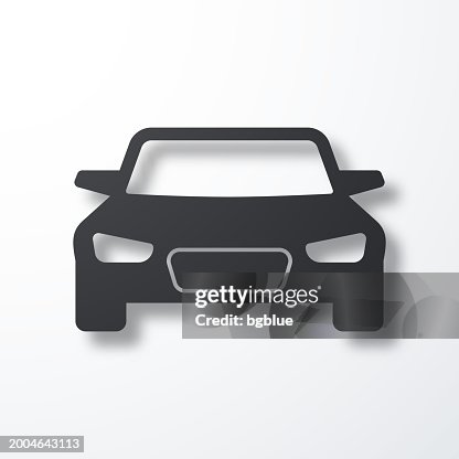Car - front view. Icon with shadow on white background Car - front view. Icon with shadow on white background