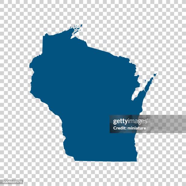 wisconsin map - file wisconsin pole of inaccessibility.png stock illustrations