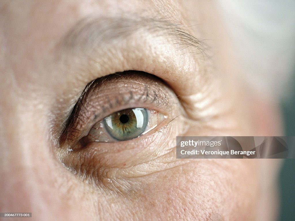 Senior woman, close-up on eye