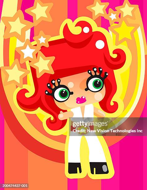 teenage girl dancing - flared trousers stock illustrations