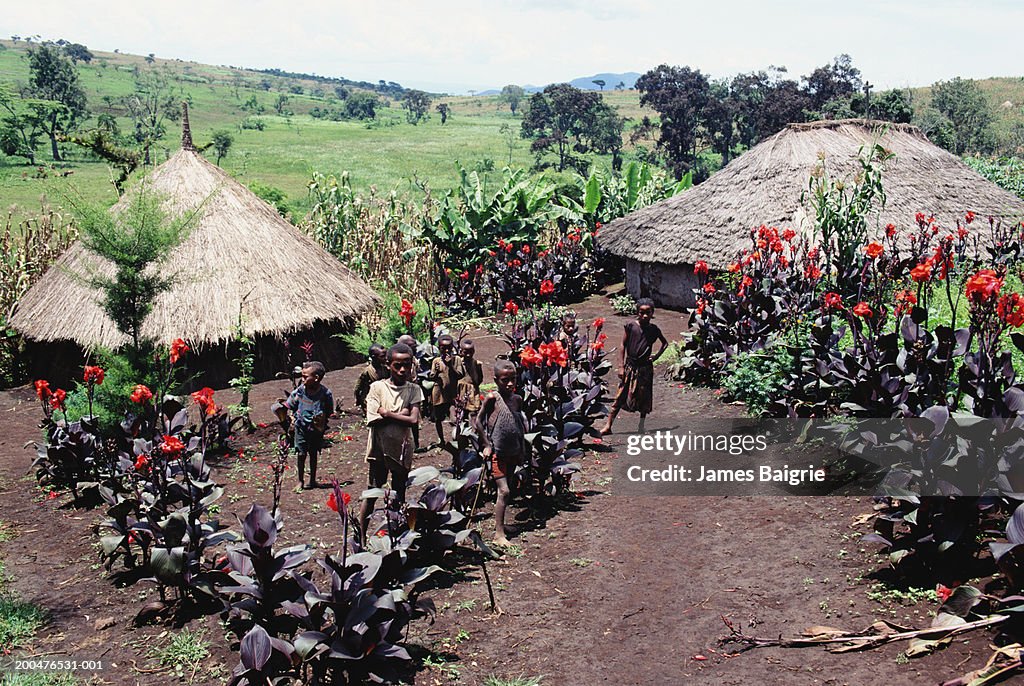 Ethiopia, Wolega Province, children in village, portrait