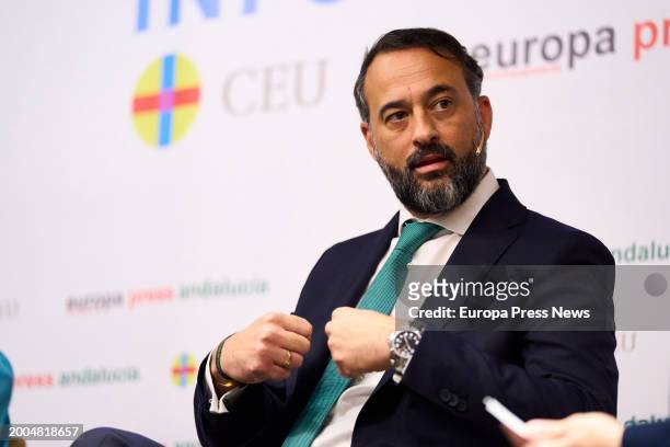 The HR Director of Cepsa Energy Parks, Jose Alfonso Martinez, speaks during an informative meeting of Europa Press Andalucia in collaboration with...