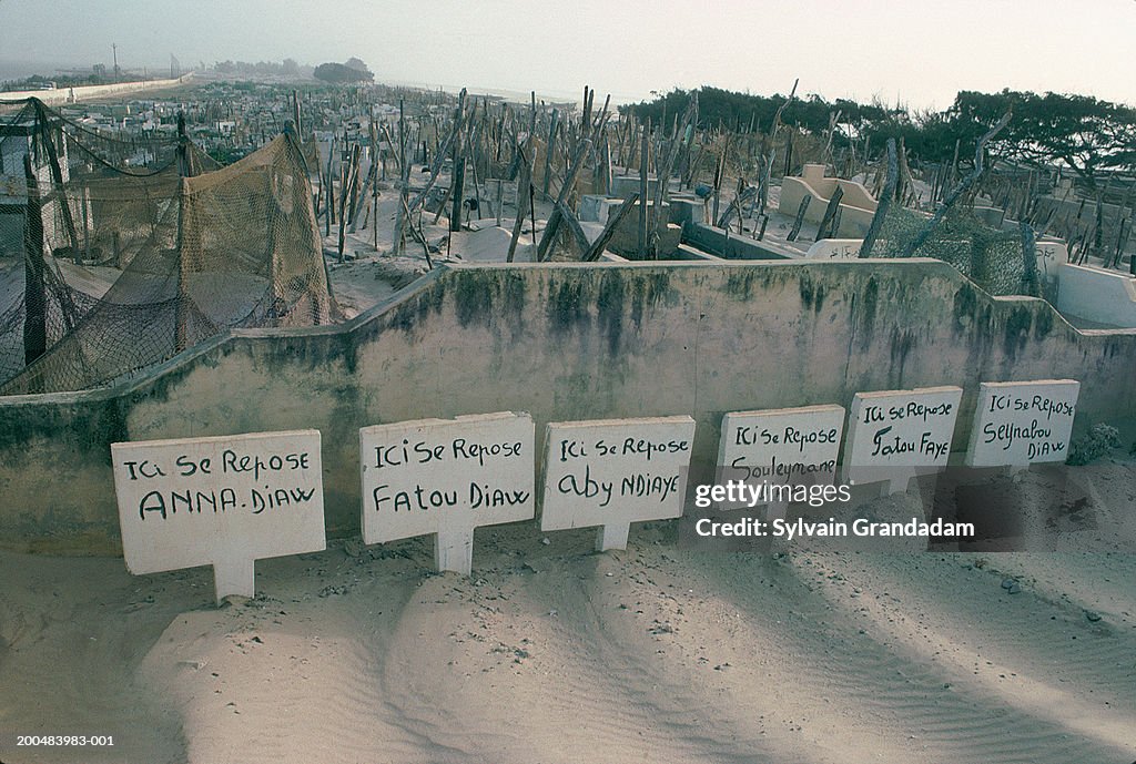 Senegal, Saint-Louis, graves in cemetery for Muslim fishermen
